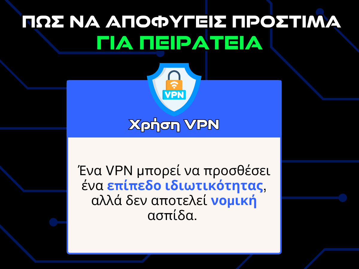 πως να αποφυγεις προστιμα για πειρατεια - χρηση vpn infographic