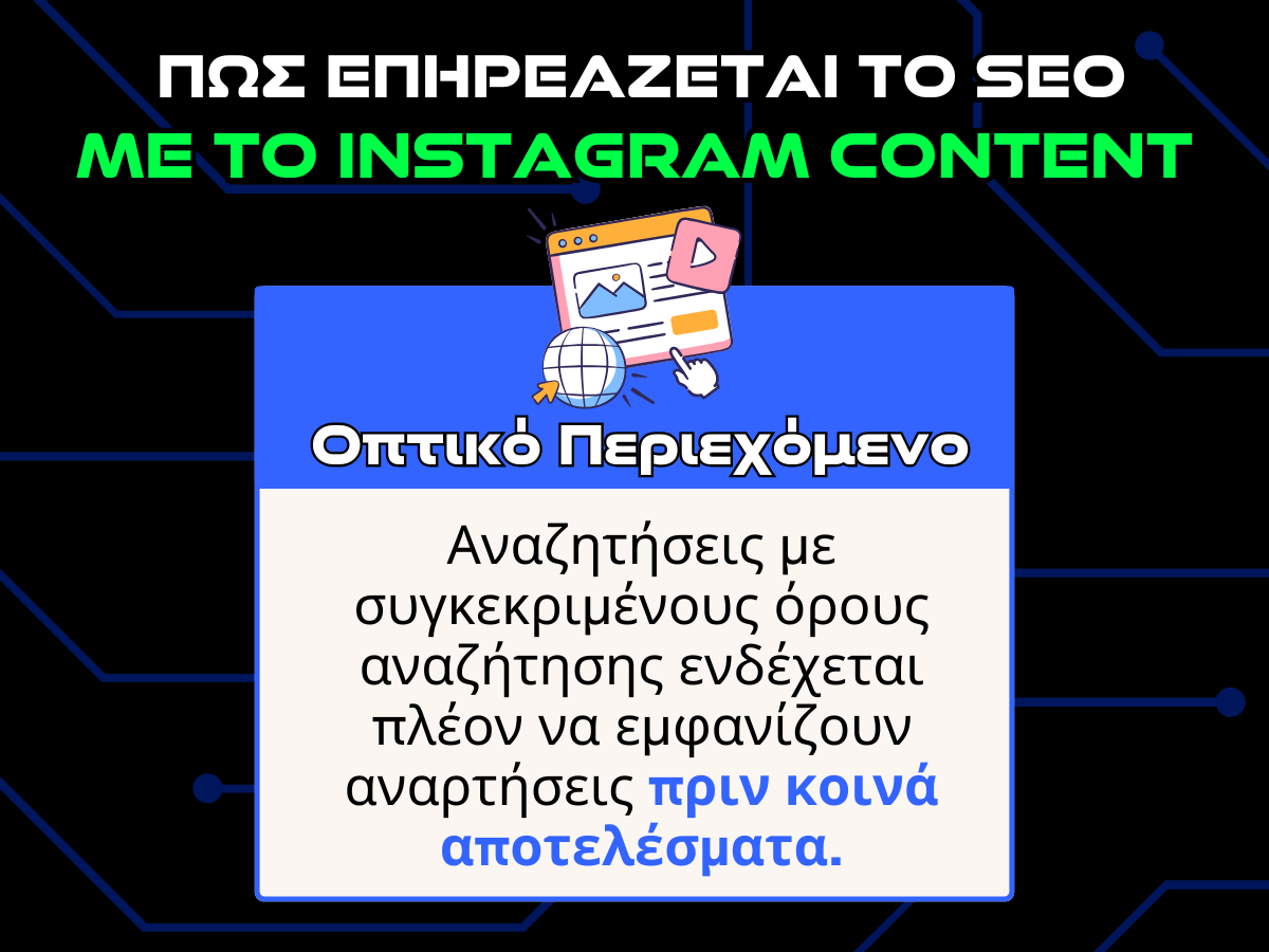 πως επηρεαζεται τον seo με το instagram content - οπτικο περιεχομενο infographic