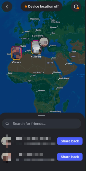 τοποθεσια καποιου αλλου στο instagram - screenshot