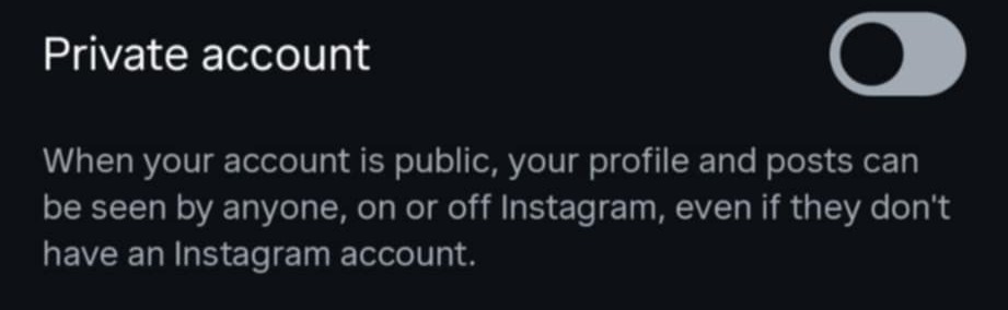 private account instagram screenshot
