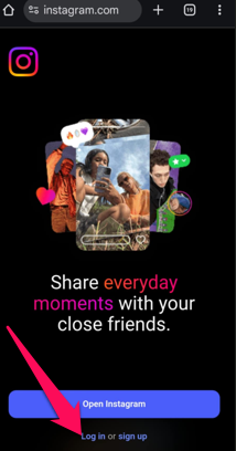 instagram login - browser screenshot