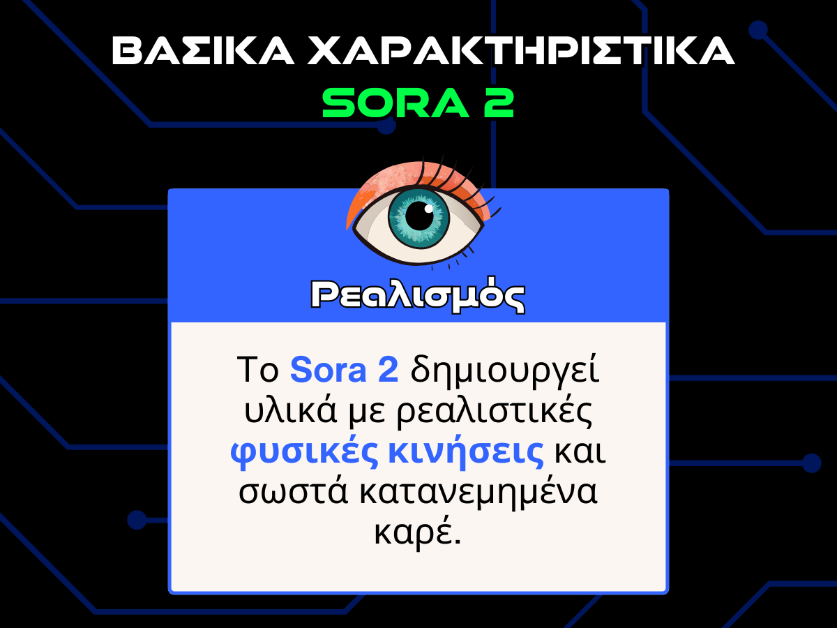 βασικα χαρακτηριστικα sora 2 - ρεαλισμος